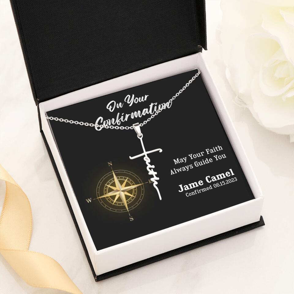 On Your Confirmation May Your Faith Guide You Personalized Cross Confirmation Gifts For Boy, Son