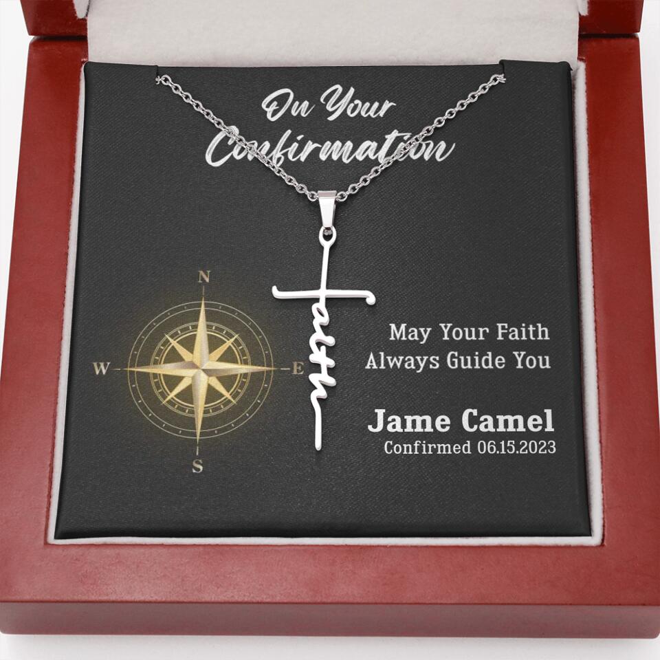 On Your Confirmation May Your Faith Guide You Personalized Cross Confirmation Gifts For Boy, Son
