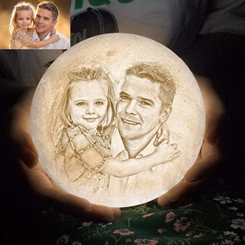You Left Me Beautiful Memories - Personalized 3D Moon Lamp - Memorial Gift