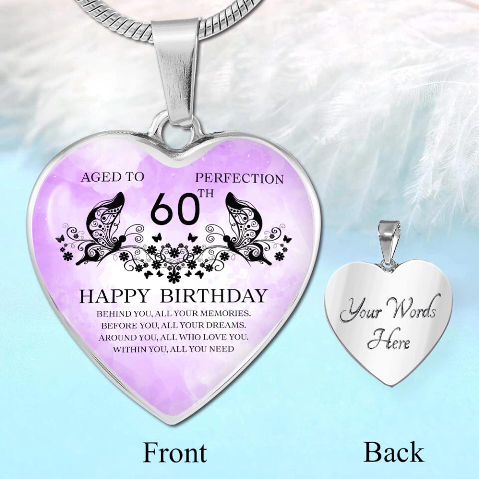 Aged To Perfection Happy Birthday Wishes Custom Necklace Keychain Birthday Gift