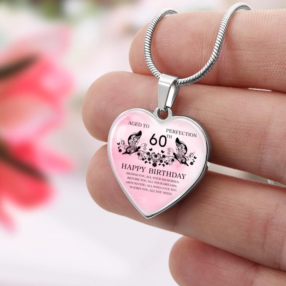 Aged To Perfection Happy Birthday Wishes Custom Necklace Keychain Birthday Gift