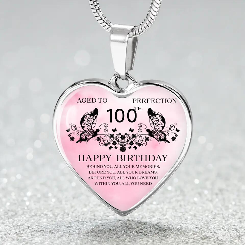 Aged To Perfection Happy Birthday Wishes Custom Necklace Keychain Birthday Gift