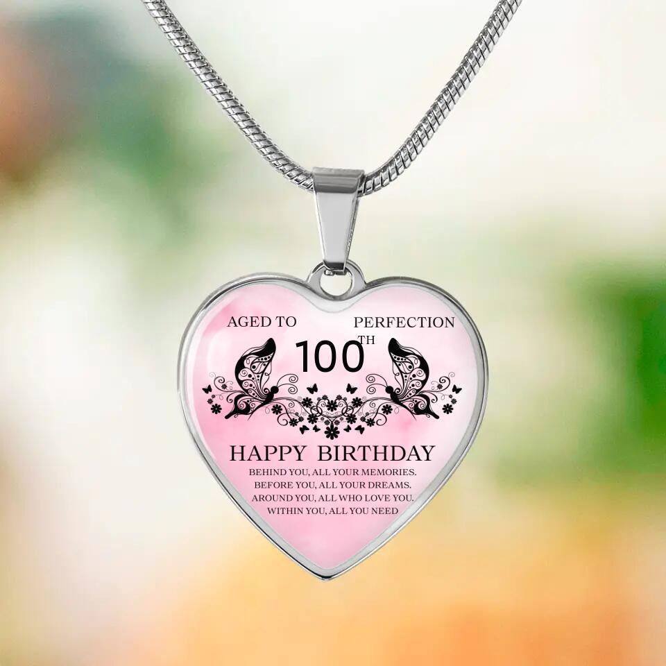 Aged To Perfection Happy Birthday Wishes Custom Necklace Keychain Birthday Gift