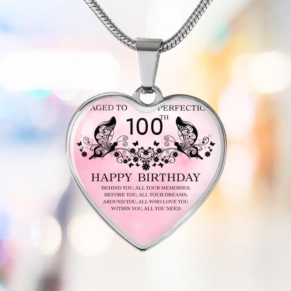 Aged To Perfection Happy Birthday Wishes Custom Necklace Keychain Birthday Gift