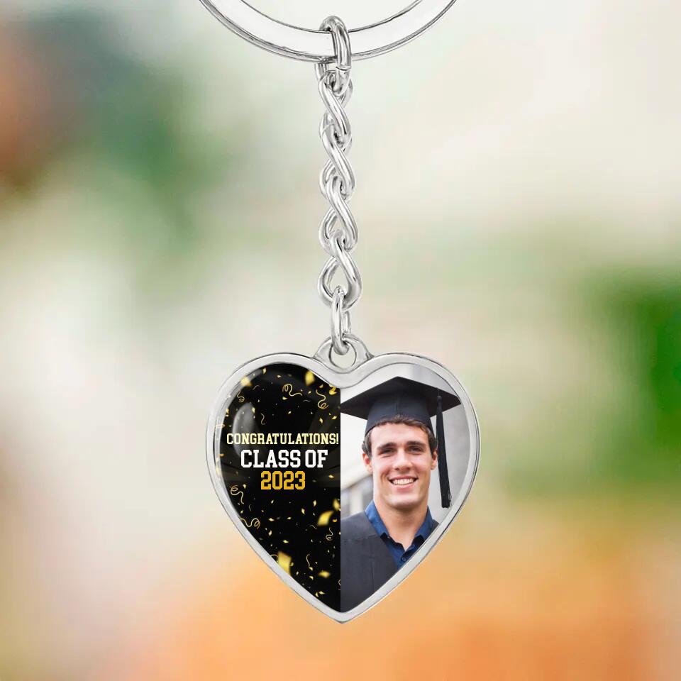 Congratulations Class of 2025 Personalized Heart Keychain