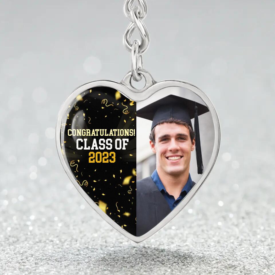 Congratulations Class of 2025 Personalized Heart Keychain