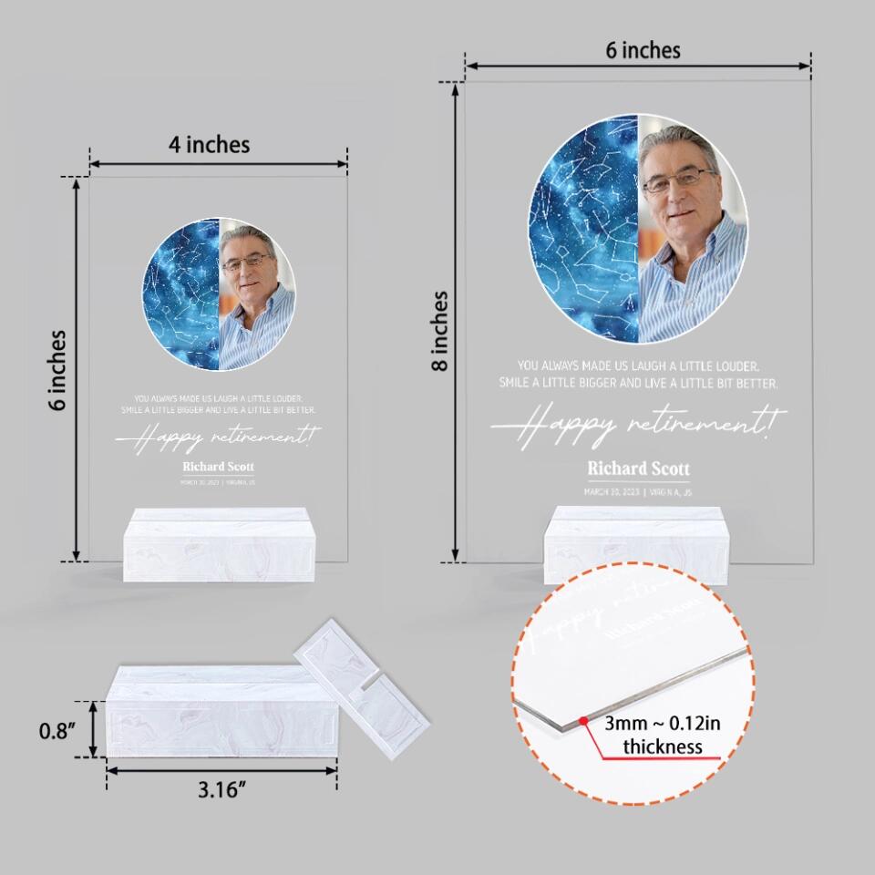 You Always Made Us Laugh A Little Louder Happy Retirement Personalized Acrylic Plaque