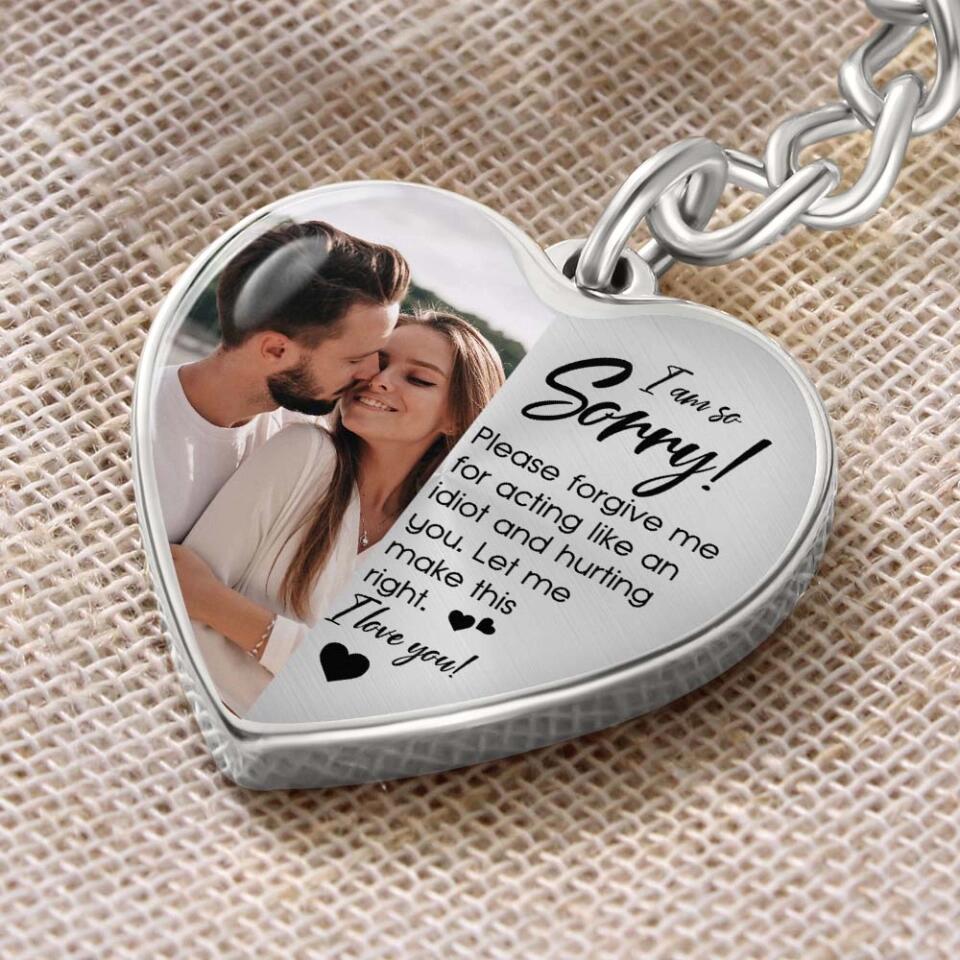 I'm So Sorry Please Forgive Me Personalized Silver Necklace