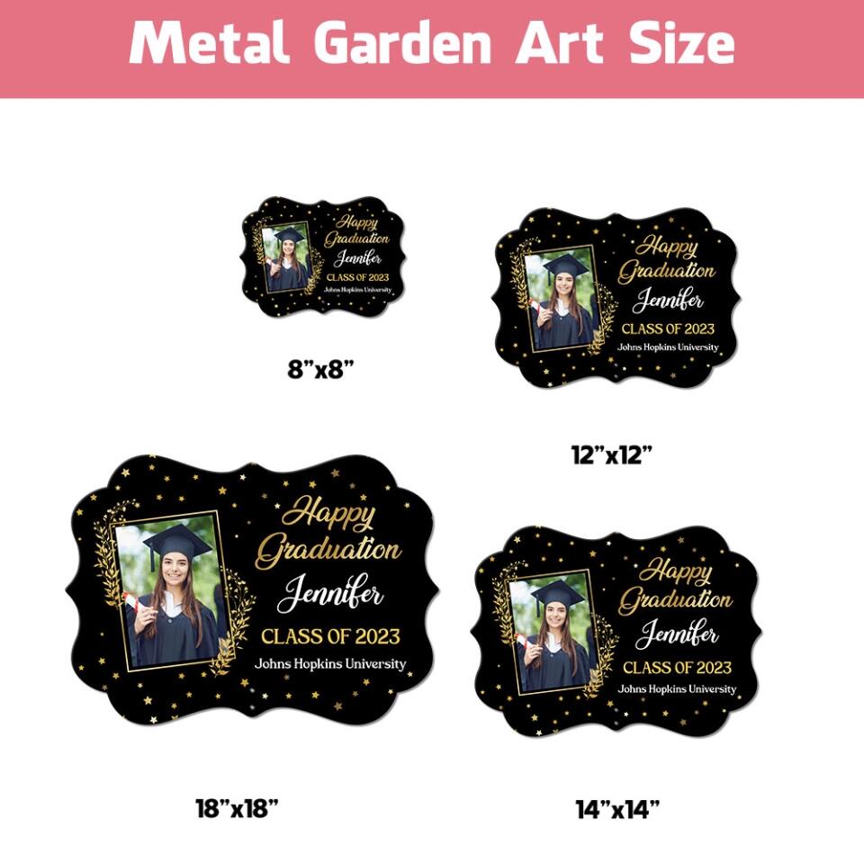 Happy Graduation Class of 2025 - Personalized Metal Garden Sign - Graduation Gift for Son/Daughter