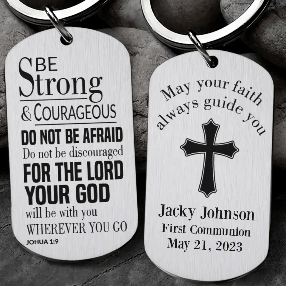 May Your Faith Always Guide You First Communion Personalized Stainless Keychain