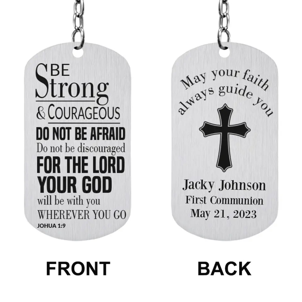 May Your Faith Always Guide You First Communion Personalized Stainless Keychain