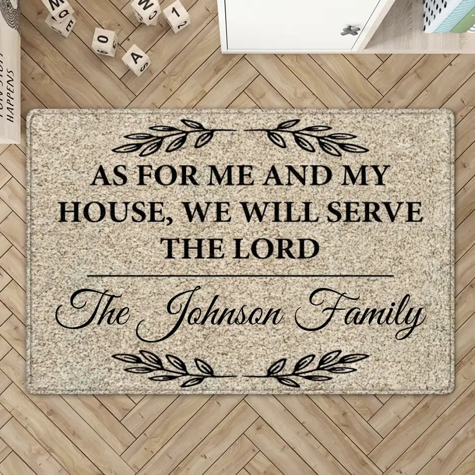 As For Me and My House We Will Serve The Lord - Housewarming Gifts - Custom Doormat - Christian Gifts