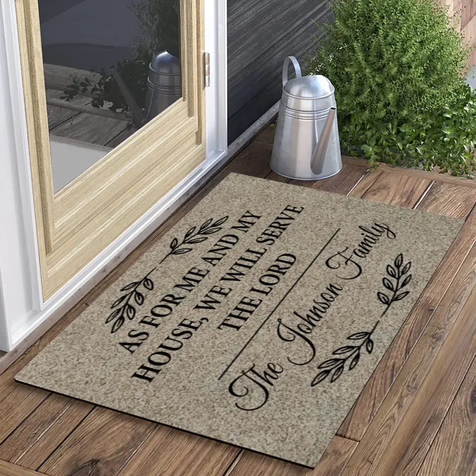 As For Me and My House We Will Serve The Lord - Housewarming Gifts - Custom Doormat - Christian Gifts