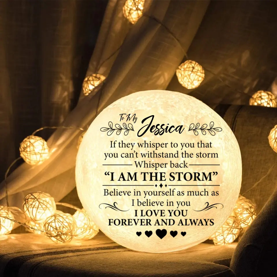 I Am The Storm Custom 3D Moon Lamp Birthday Gift for Niece Nephew