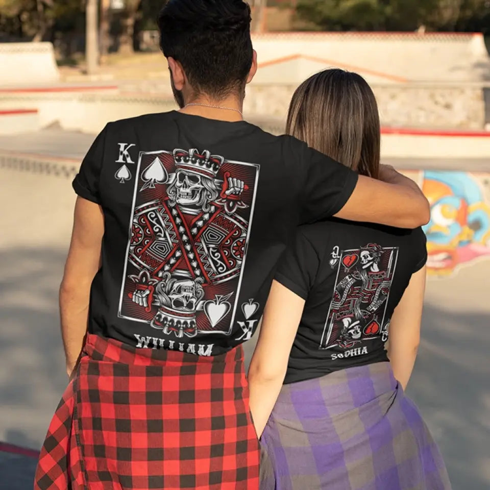 King Queen Skull Couple Customized Hoodies