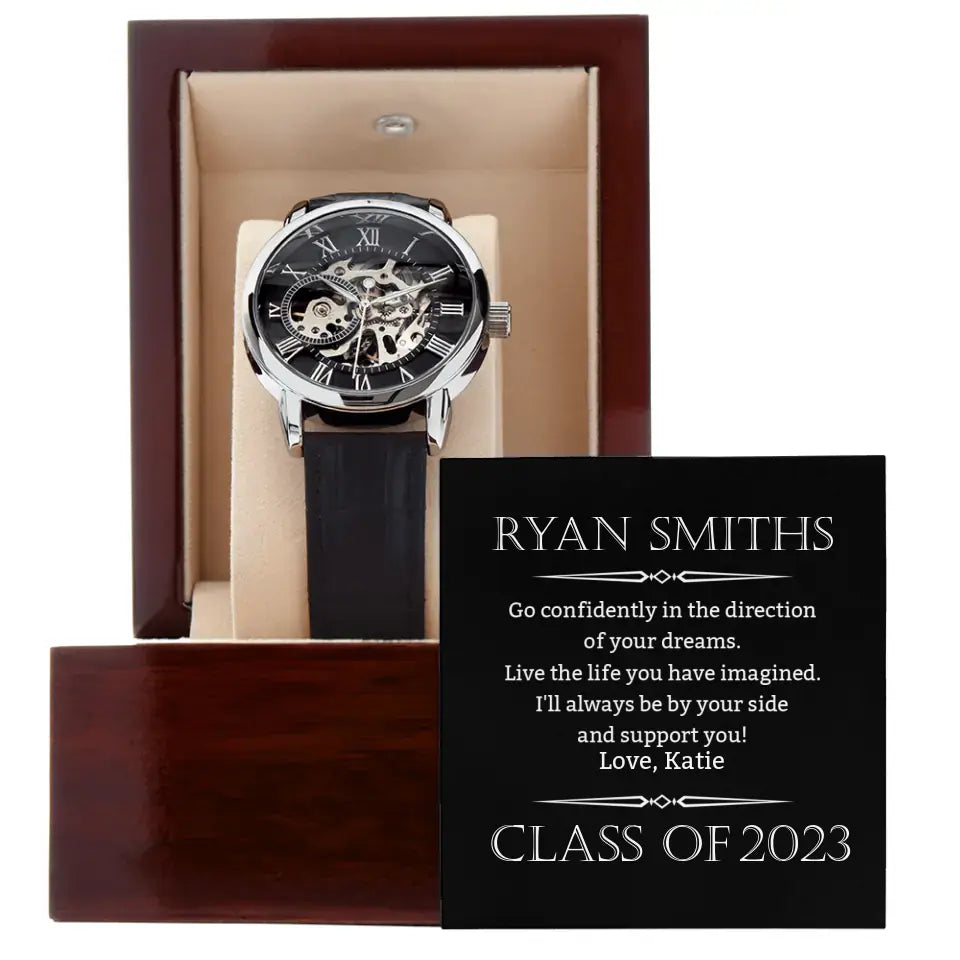 Message from Girlfriend to Boyfriend on Graduation - I'll Always Be By Your Side - Personalized Watch
