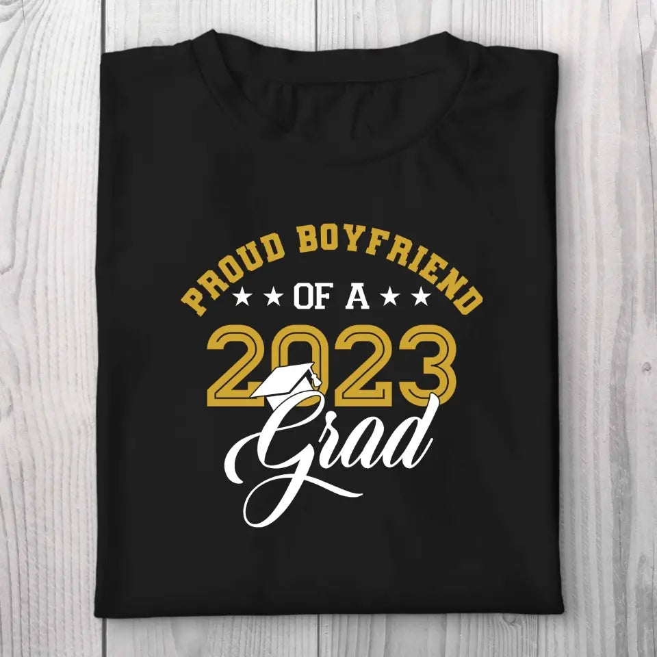 Proud Girlfriend Boyfriend Of A 2025 Personalized T-Shirt Graduation Gift for Her Him