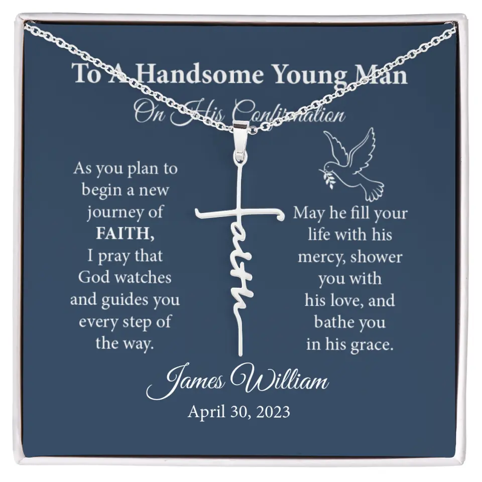 To A Handsome Young Man On His Confirmation Custom Necklace Christ Gift