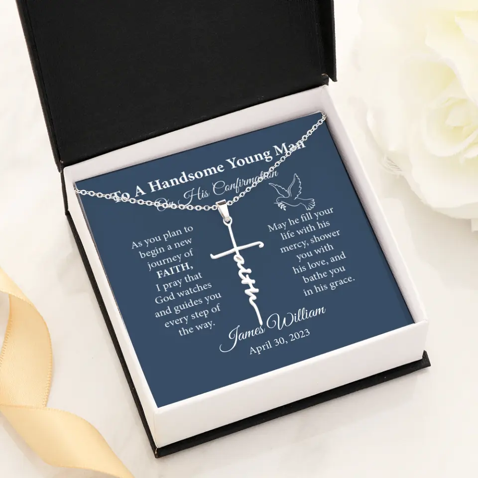 To A Handsome Young Man On His Confirmation Custom Necklace Christ Gift