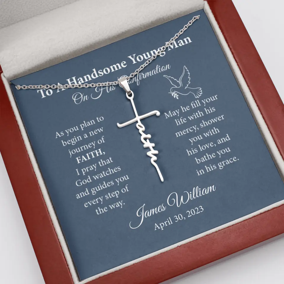 To A Handsome Young Man On His Confirmation Custom Necklace Christ Gift