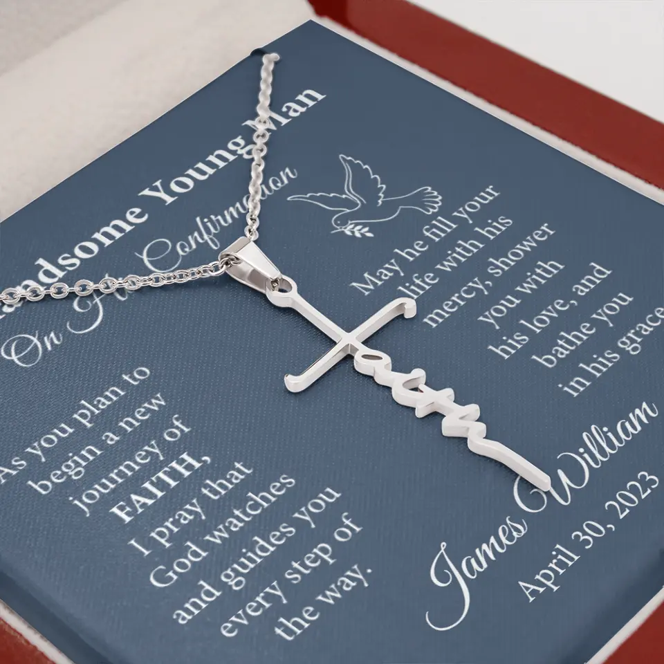 To A Handsome Young Man On His Confirmation Custom Necklace Christ Gift