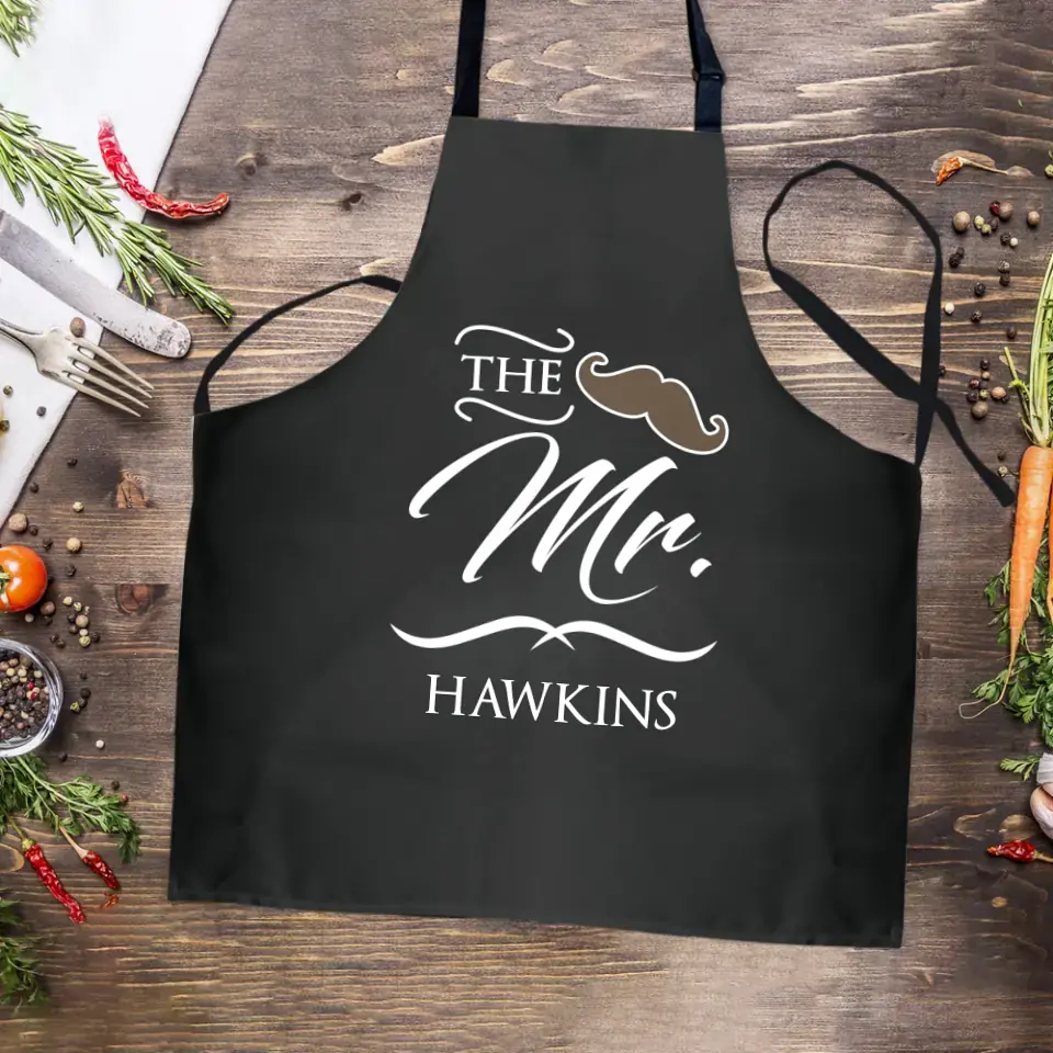 Mr and Mrs Personalized Apron For Couple