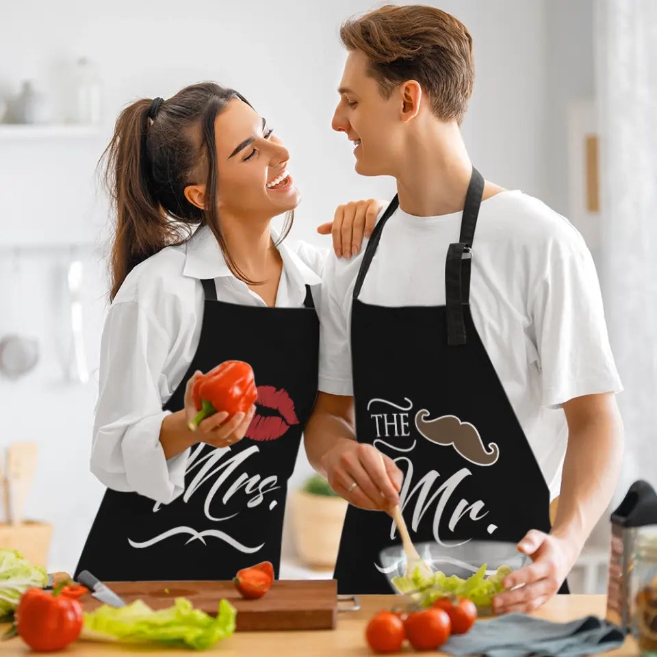 Mr and Mrs Personalized Apron For Couple