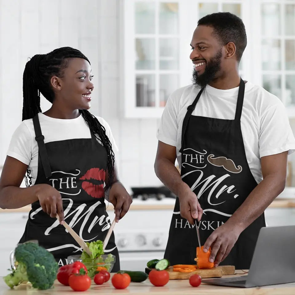 Mr and Mrs Personalized Apron For Couple