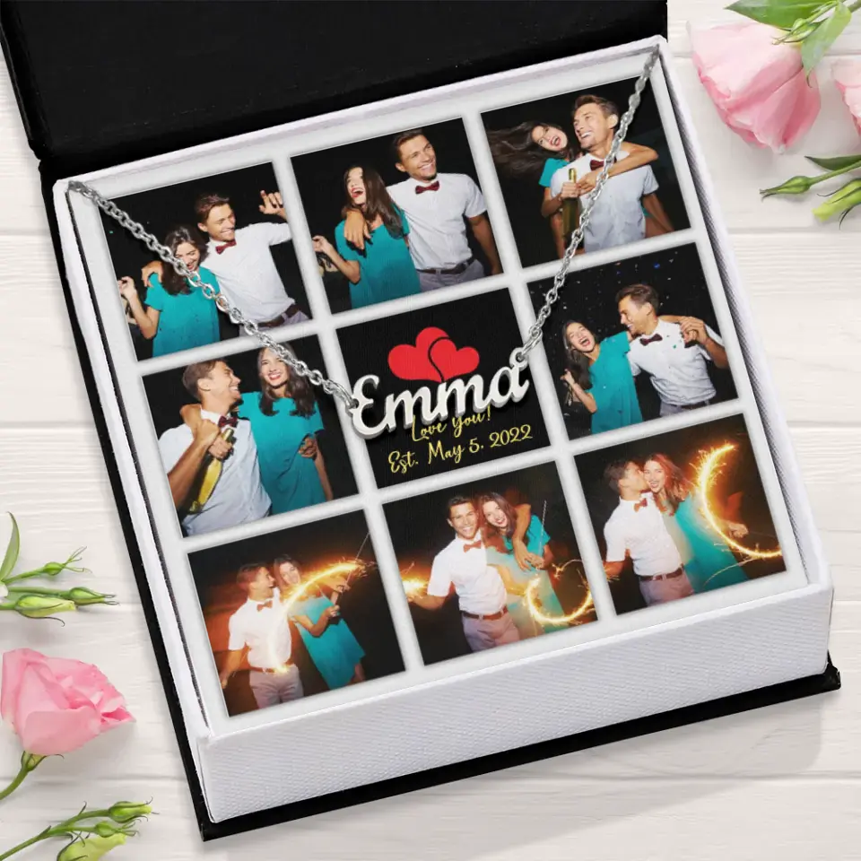 Personalized Valentine Gifts - Custom Name, Text and Date - Personalized Necklace - Gift for Her