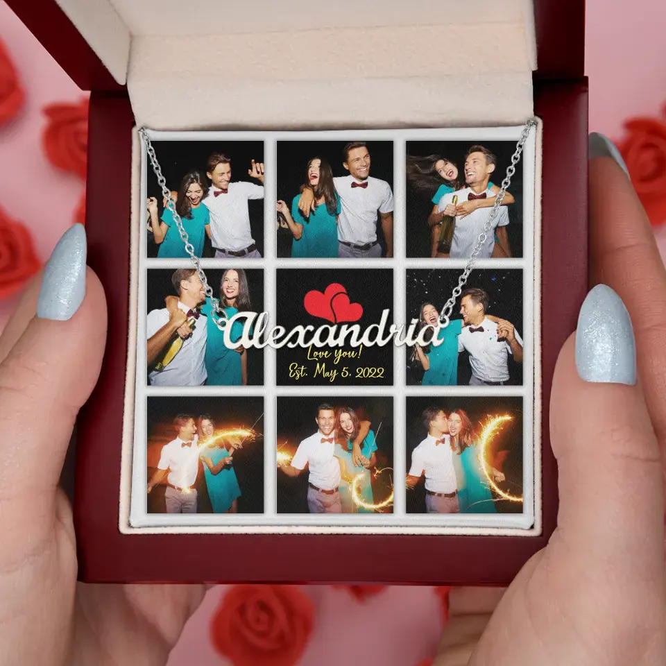 Personalized Valentine Gifts - Custom Name, Text and Date - Personalized Necklace - Gift for Her
