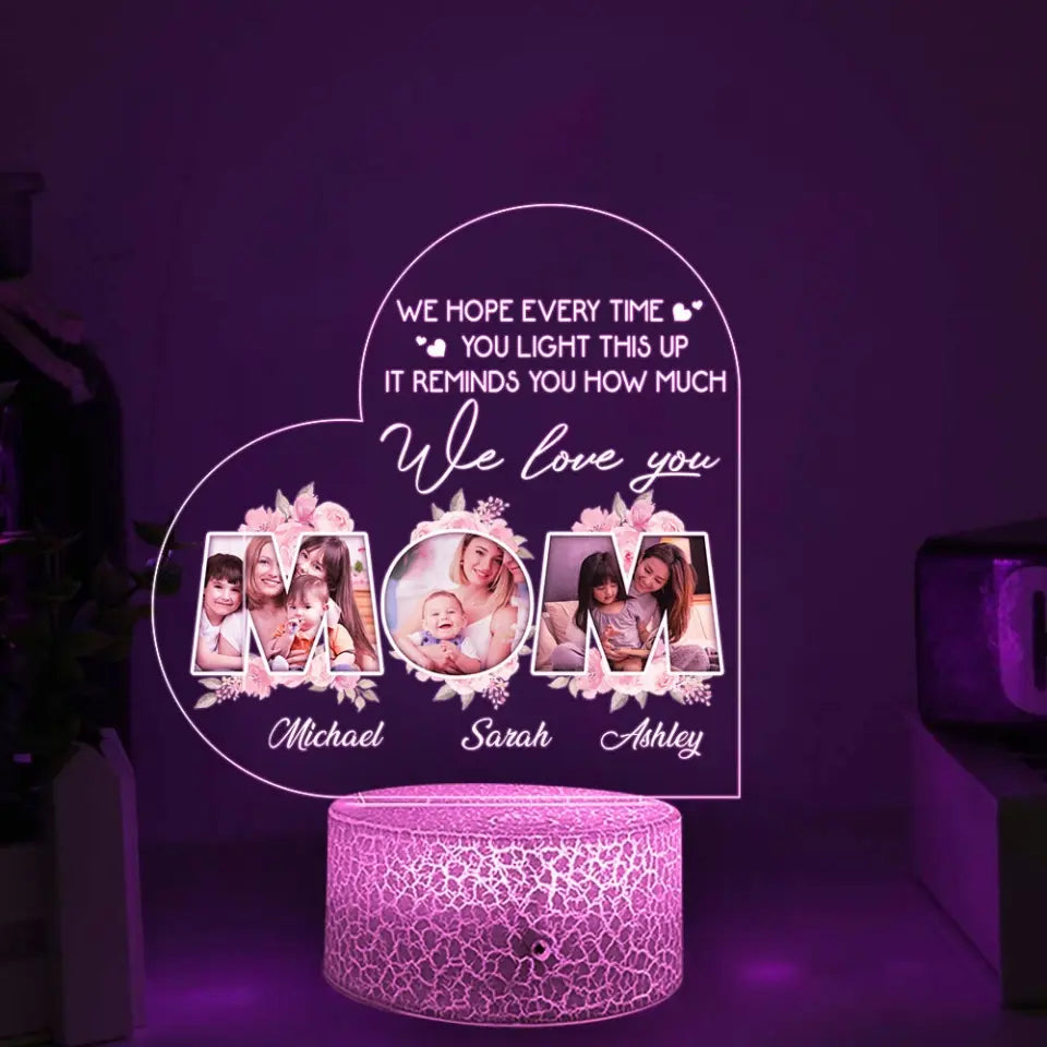It Reminds You How Much I Love You Mom Custom 3D Night Light Mother's Day Gift