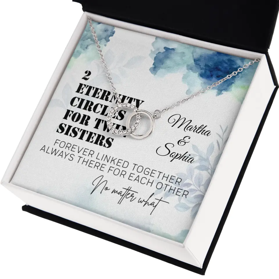 2 Enternity Hearts For Twin Sisters - Personalized Interlocking Heart Necklace - Gift For Twin Sisters