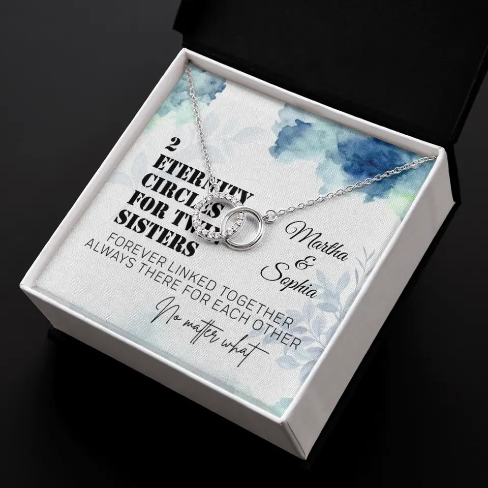 2 Enternity Hearts For Twin Sisters - Personalized Interlocking Heart Necklace - Gift For Twin Sisters