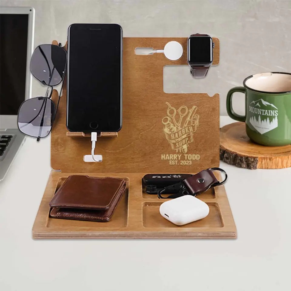 Barber Shop Personalized Dock Station