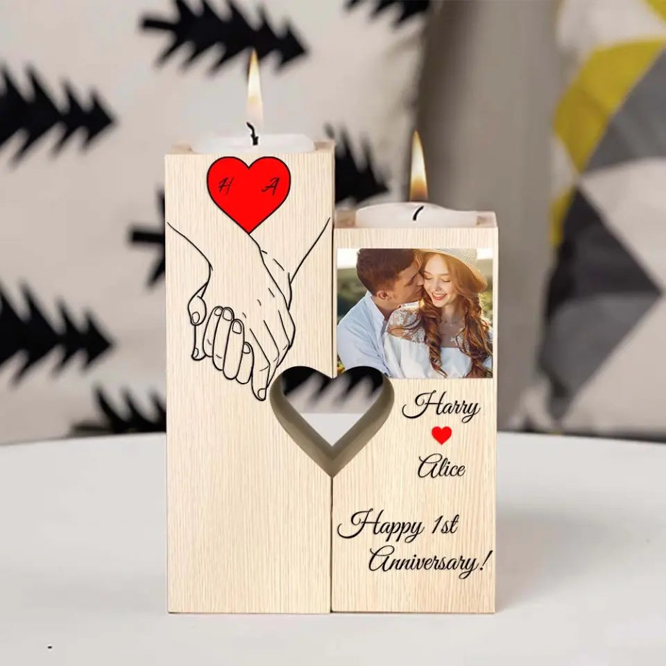 Happy 1st Anniversary | Personalized Candle Holder