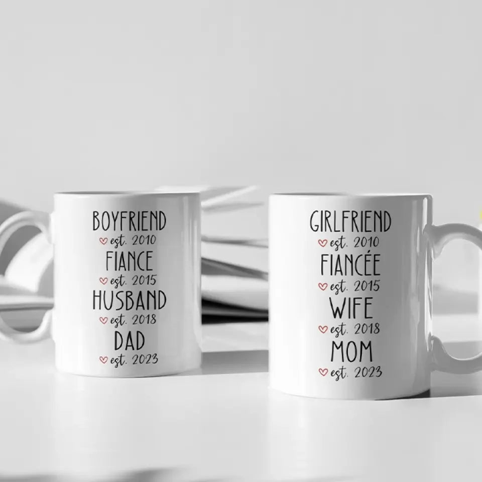 Girlfriend/Boyfriend Fiancee/Fiance Wife/Husband Mom/Dad Personalized White Mug