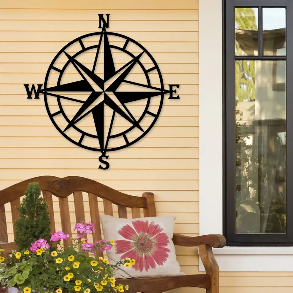 Nautical Compass - Housewarming Gifts For Guys - Cut Metal Sign - Gift For Him