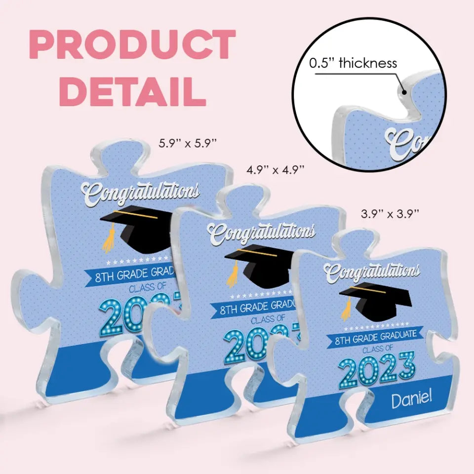 8th Grade Graduation Class of 2025 Personalized Puzzle Acrylic Plaque