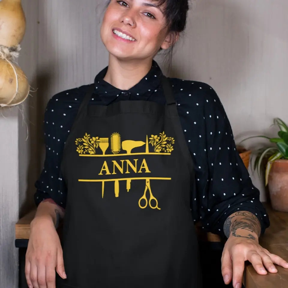 Custom Style And Name - Personalized Apron - Gift For Hairdresser