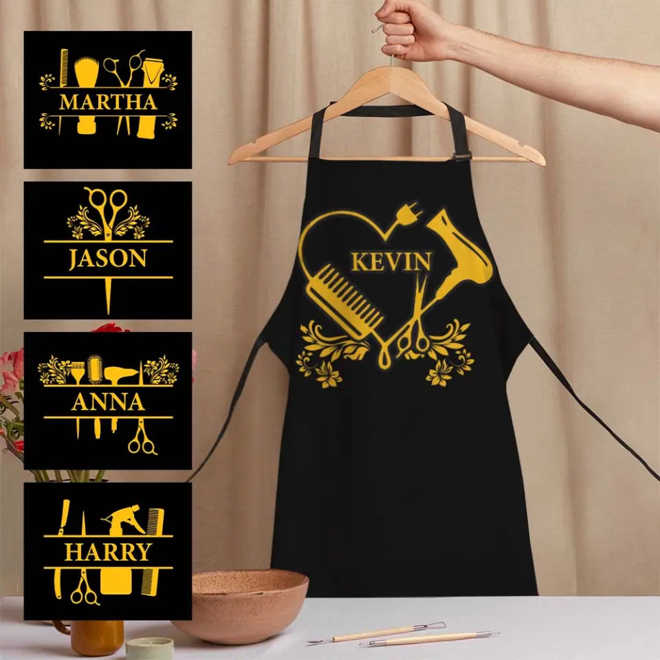 Custom Style And Name - Personalized Apron - Gift For Hairdresser