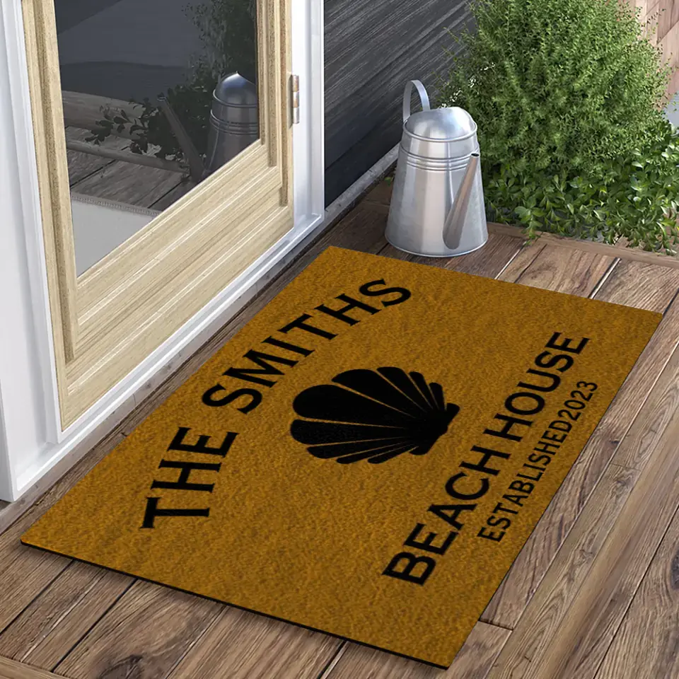 Family Beach House Established - Personalized Doormat - Gift for Beach Lover - Summer Gift for Beloved BFF Mom Dad