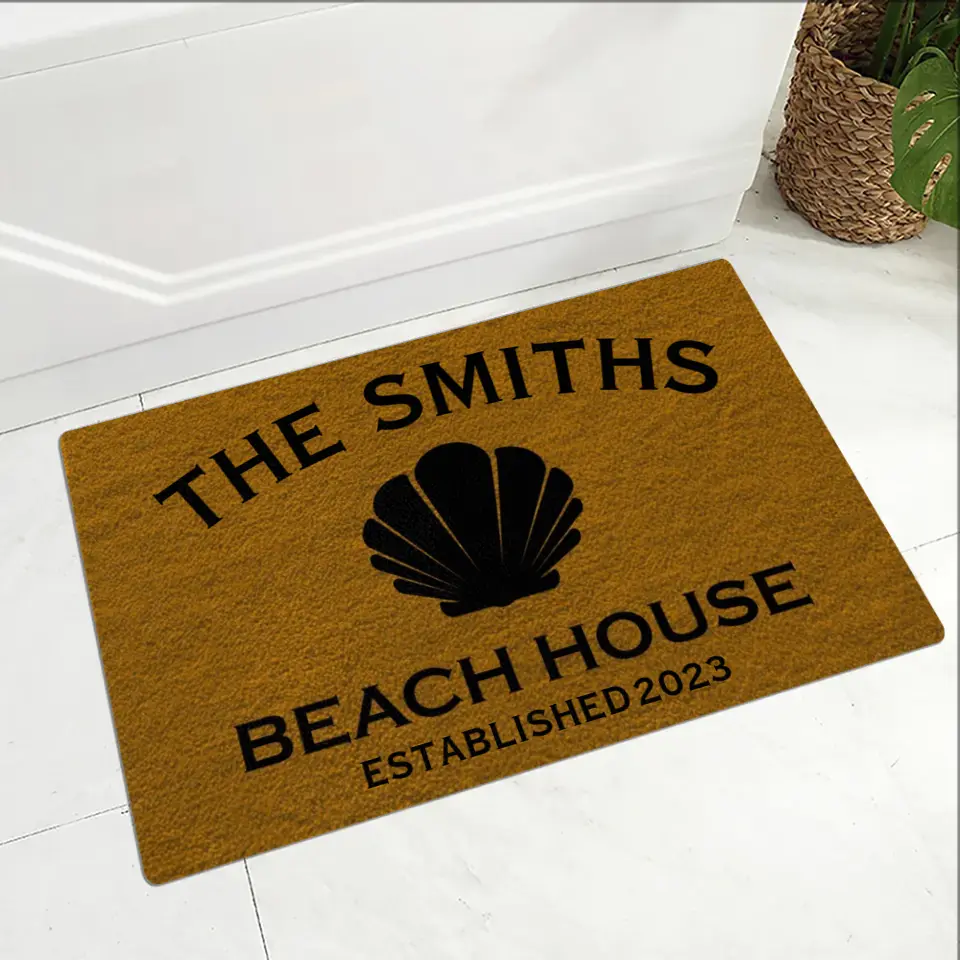 Family Beach House Established - Personalized Doormat - Gift for Beach Lover - Summer Gift for Beloved BFF Mom Dad