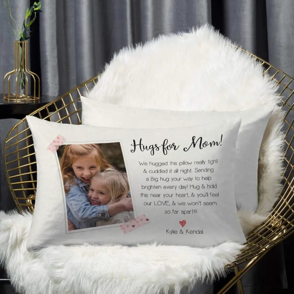 Hugs For Mom/Grandma You'll Feel Our Love - Personalized Rectangular Pillow