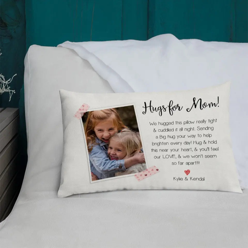 Hugs For Mom/Grandma You'll Feel Our Love - Personalized Rectangular Pillow