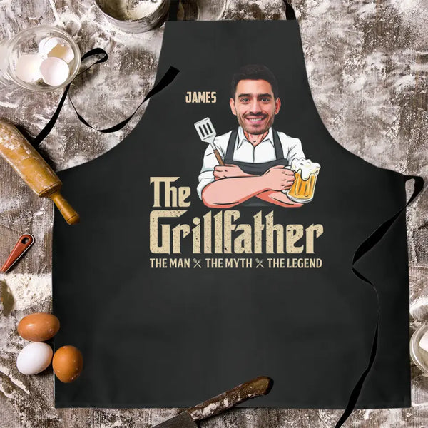 The GrillFather The Man The Myth The Legend, Personalized Oven Mitt, F -  PersonalFury