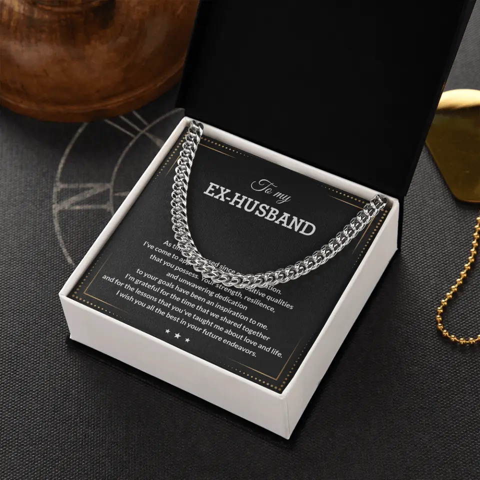 Gift For Ex-Husband I'm Grateful for the Time We Shared Personalized Man Chain