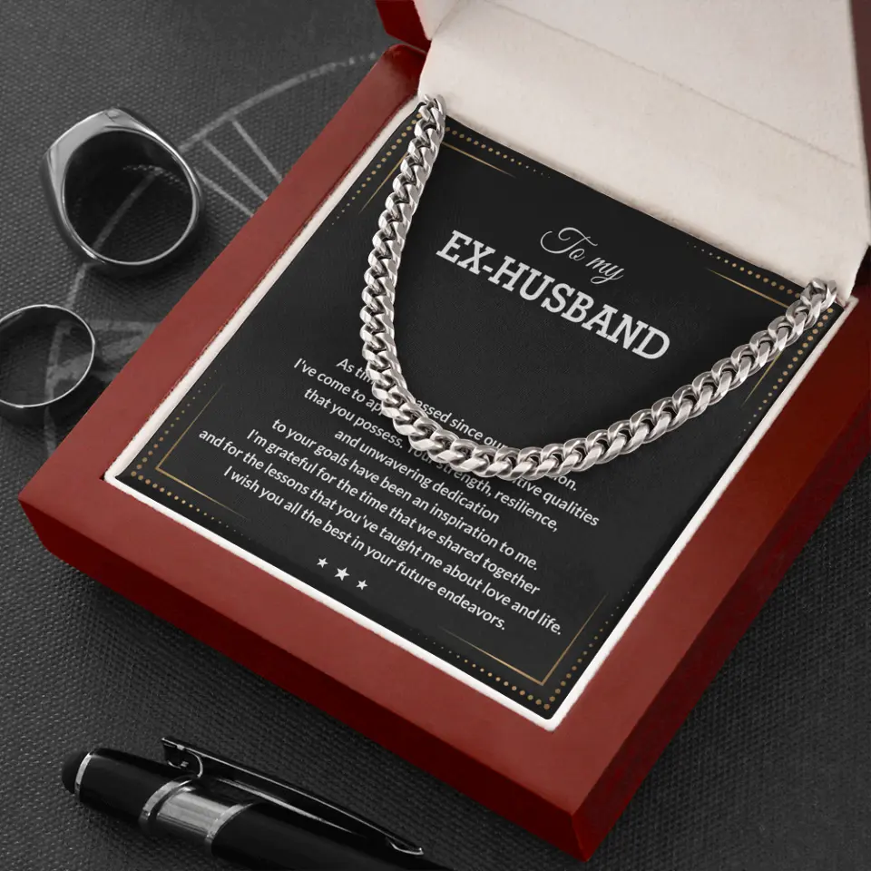 Gift For Ex-Husband I'm Grateful for the Time We Shared Personalized Man Chain