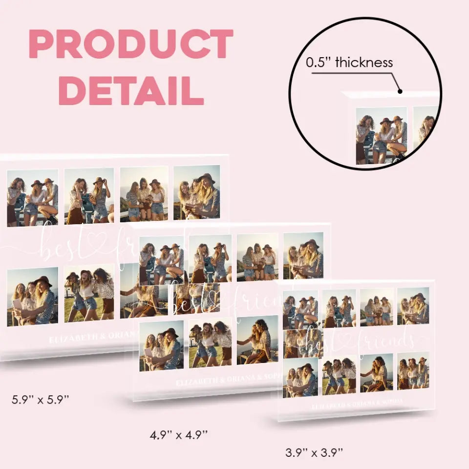 Best Friends Forever - Personalized Acrylic Plaque - Upload Photo & Custom Name