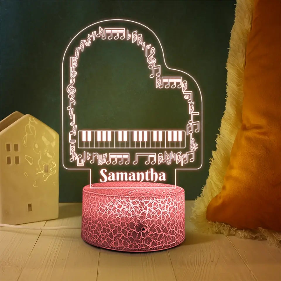 Music Notes Piano - Personalized Acrylic Plaque - Anniversary Gift For Pianists