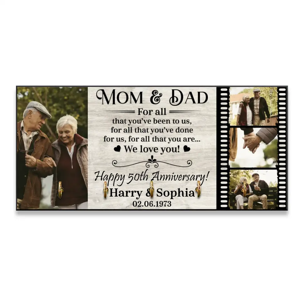 For All That You've Been To Us - Personalized Wooden Key Holder - Anniversary Gift For Mom And Dad